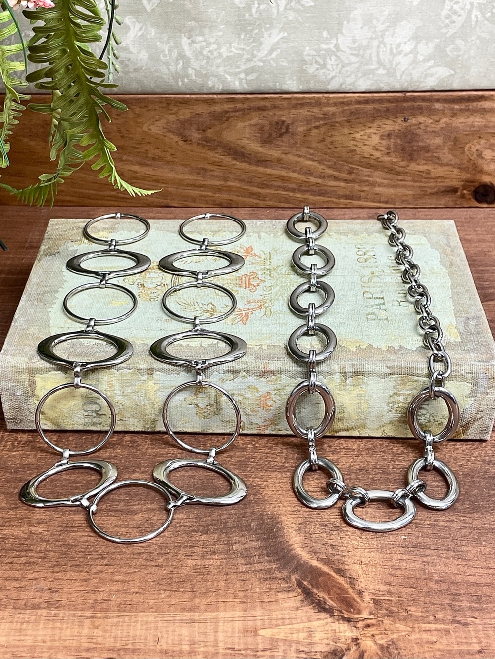 Y2K Silver Tone Link Hip Belts Bundle Circle Waist Chain Boho Festival